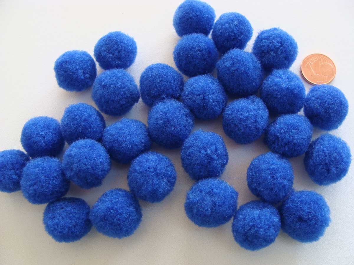 pompon 20mm bleu