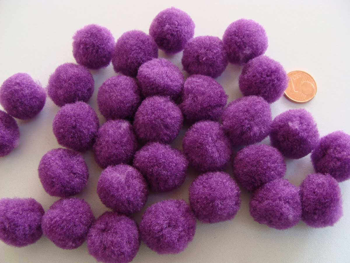 pompon 20mm violet