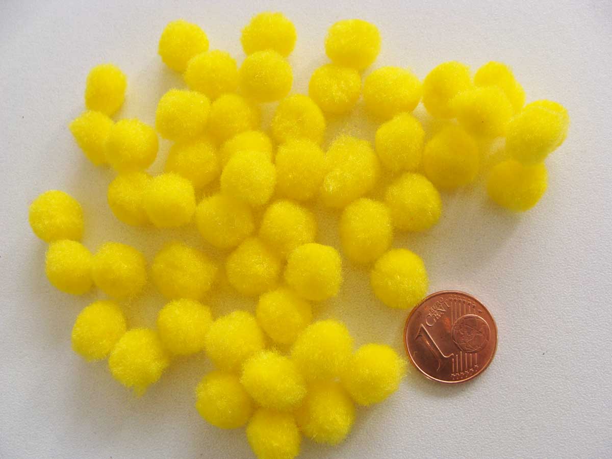 pompon 10mm jaune
