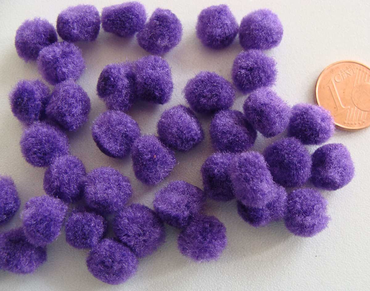pompon 10mm violet