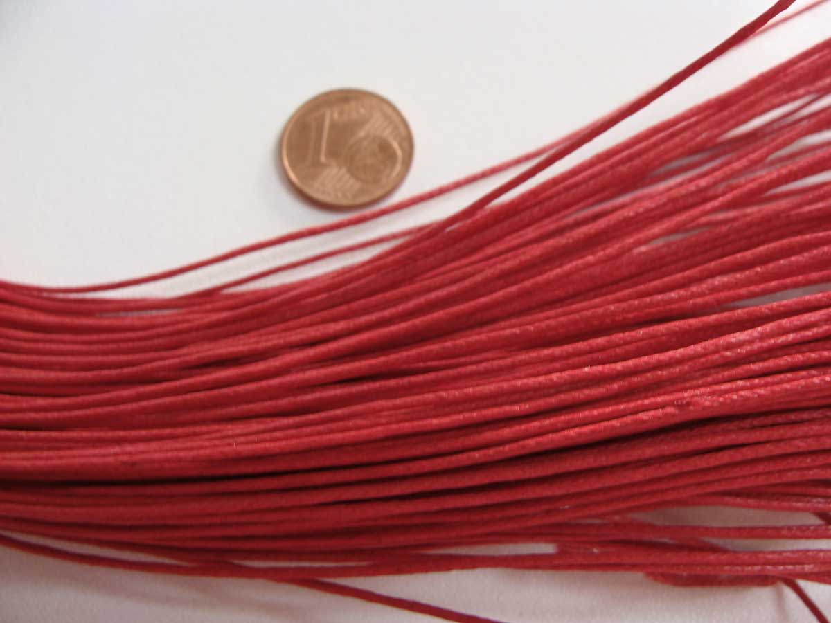 coton cire 1mm rouge echeveau