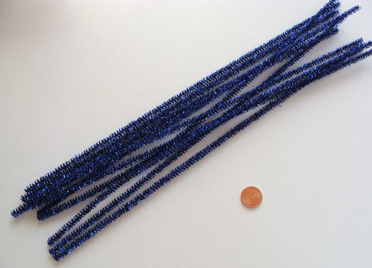 chenille met bleu fonce cure-pipe