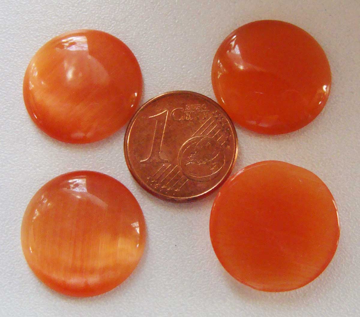 cabochon 18mm abricot oeil de chat