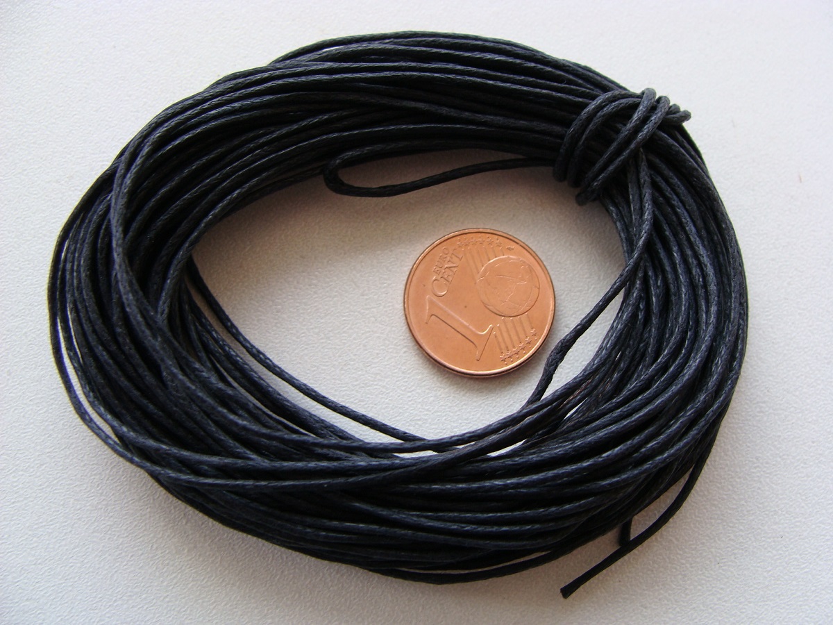 echeveau 07mm coton cire noir 9m