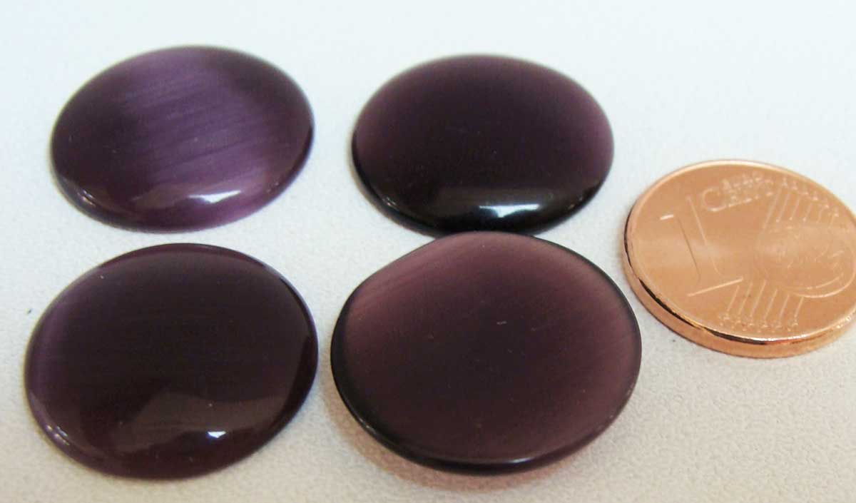 cabochon violet fonce 18mm verre