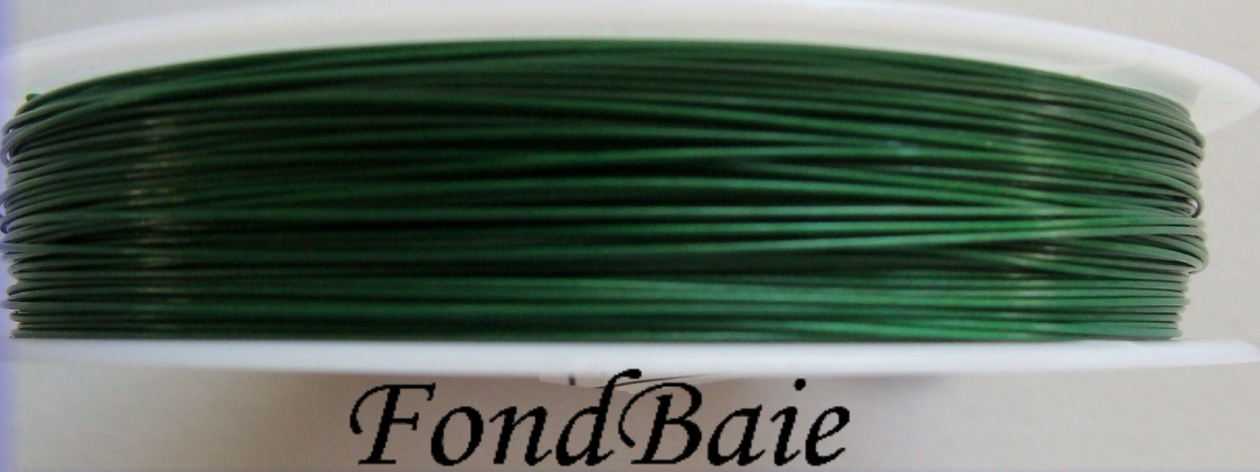 fil cable 0.38mm vert fonce bobine 50m