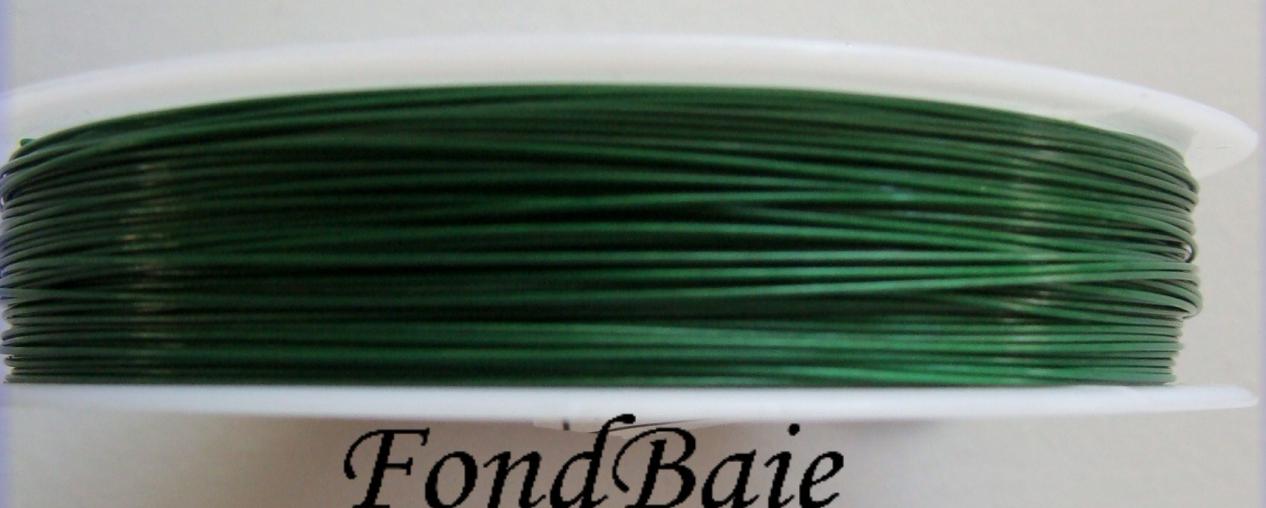 fil cable 0.45mm vert fonce bobine 50m