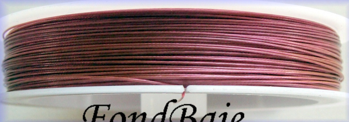fil cable 0.45mm vieux rose bobine 50m