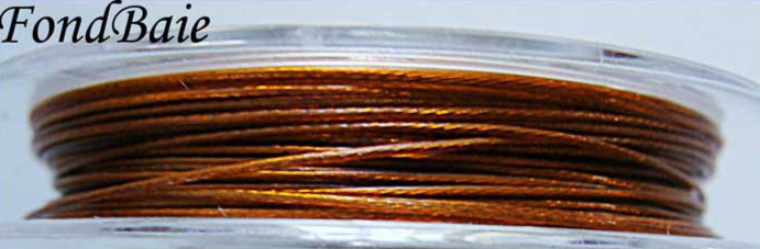 fil cable 0.45mm marron dore bobine 50m