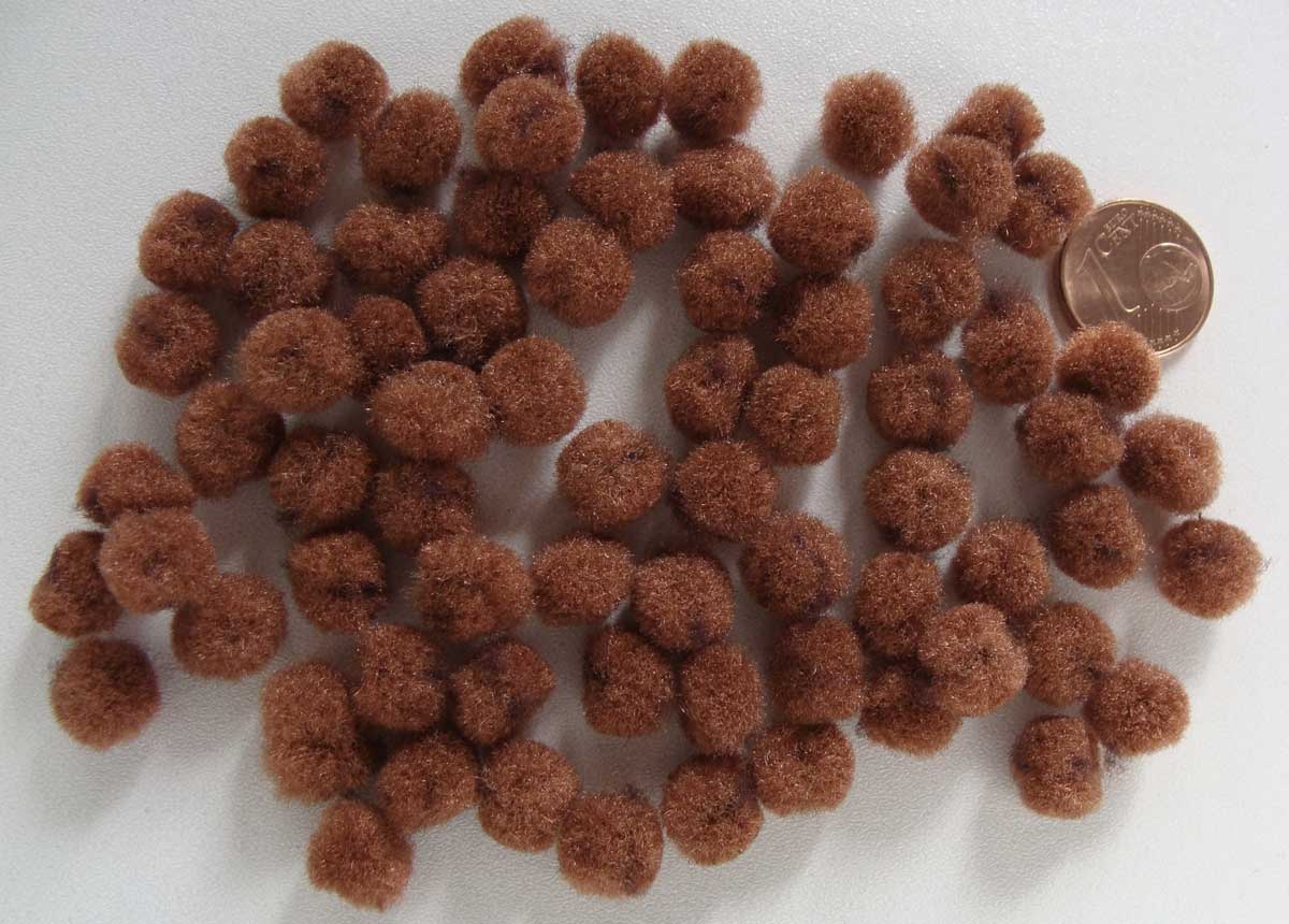 pompon 10mm marron