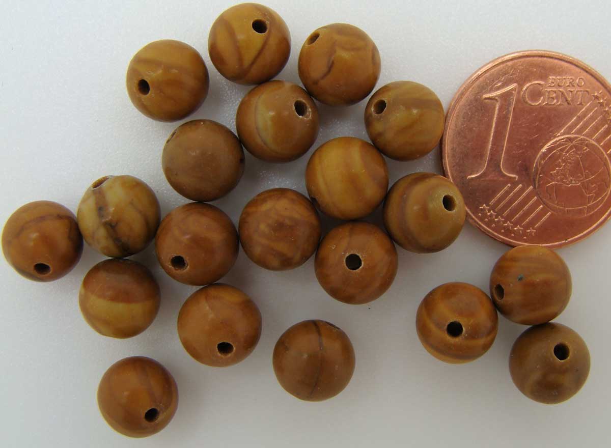perle pierre marron ronde 6mm pier45