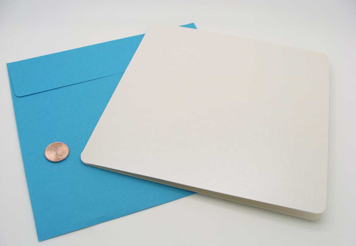 carte bleu 160x160mm enveloppe