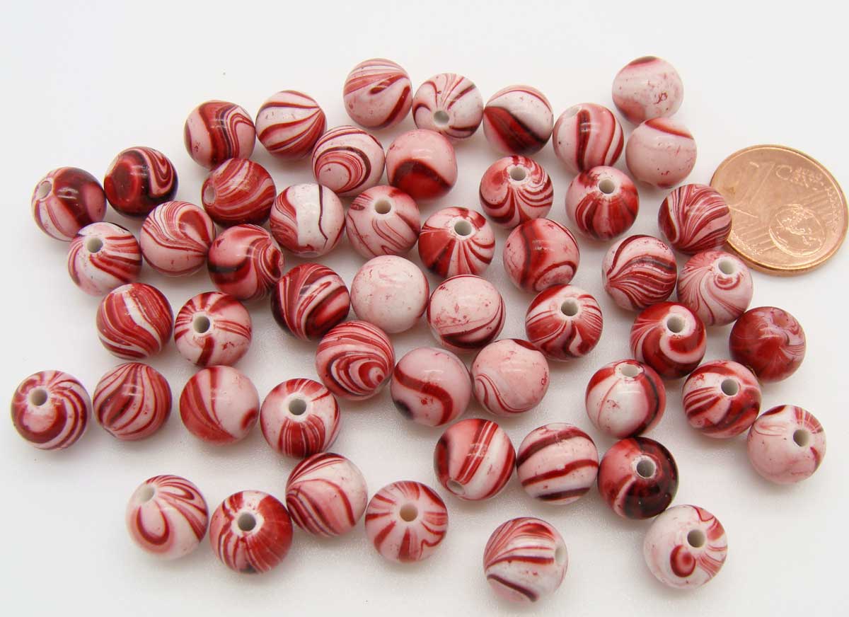 perle acrylique 8mm rouge res-82