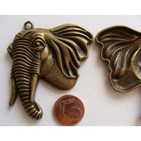 1 PENDENTIF breloque perles LEOPARD PANTHERE FELIN métal BRONZE 44mm MB77