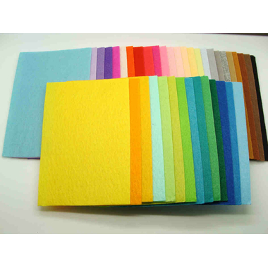 Feuilles Feutre Feutrine 28x28cm 2mm Mix 10 couleurs aléatoires