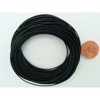 fil 08mm noir polyester cire fin