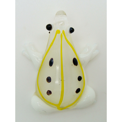 pendentif grenouille blanc verre Pend-234