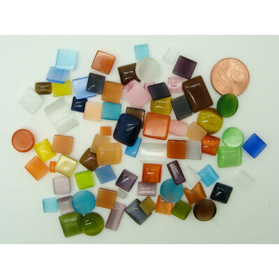 cabochon verre oeil de chat lot 1