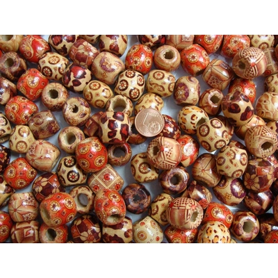 perles bois tonneaux mix pb18