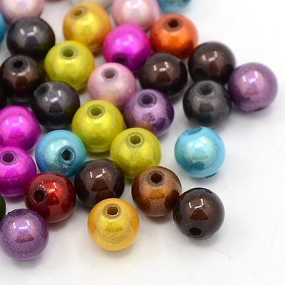 Perles Acrylique Rondes 8mm miracle MIX couleurs par 50 pcs