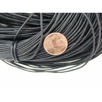 fil coton cire 1,2mm noir