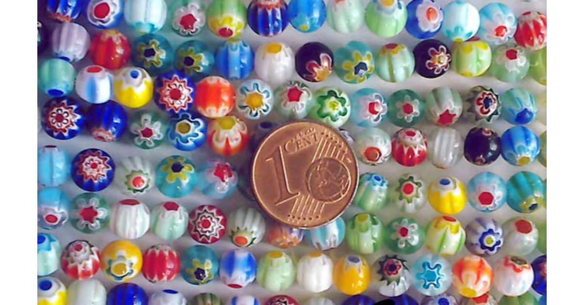 Kit De 1200 Perles De Verre De 6 Mm - 24 Couleurs De Cristal