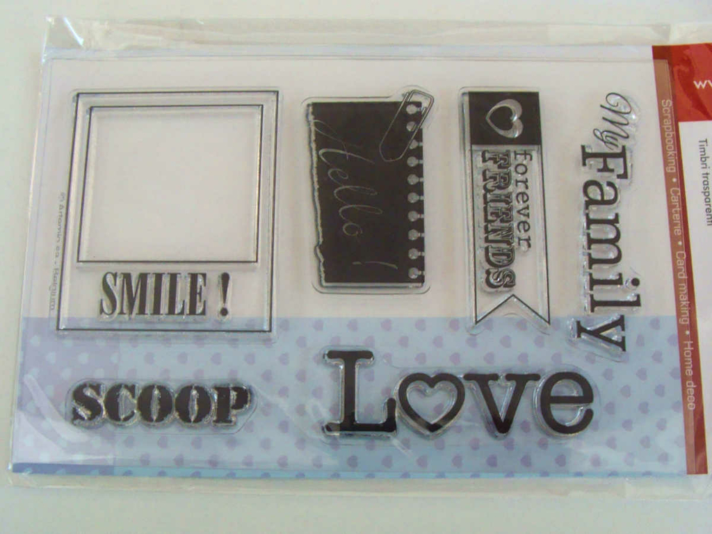 Tampons Clear stamps 6 motifs Photos Famille Amis planche 14x9cm Artemio SCRAPBOOKING CARTERIE