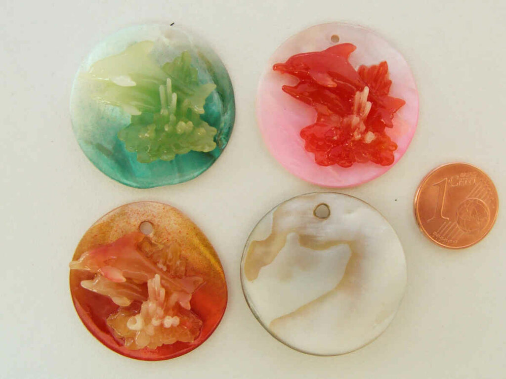 Pendentif Dauphin Rose Nacré Vintage - Bijou Fantaisie Années 60/70, Métal