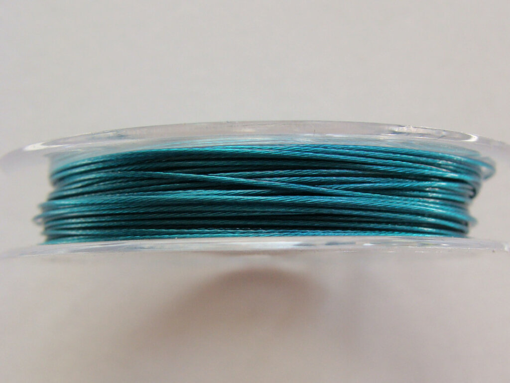 Bobine Fil Métal Cablé 0.38mm - 70 Mètres, Bleu Turquoise, EAN 4558550027931, France