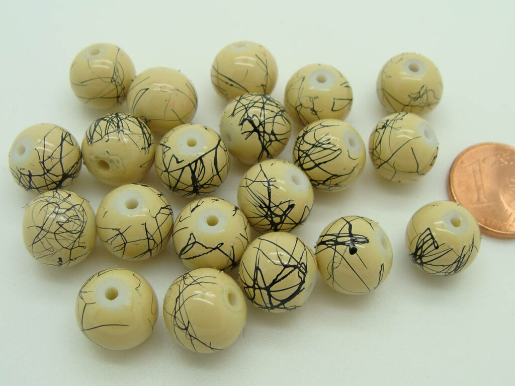 Lot De 300 Perles Vintage En Verre Marron - Formes Variées (pampille, Cube, Ovale) - Occasion