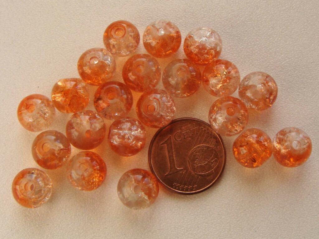 Lot De 20 Perles En Verre Craquelé Vert - Diamètre 6mm - Pour Création De Bijoux DIY - Marque SAVMER