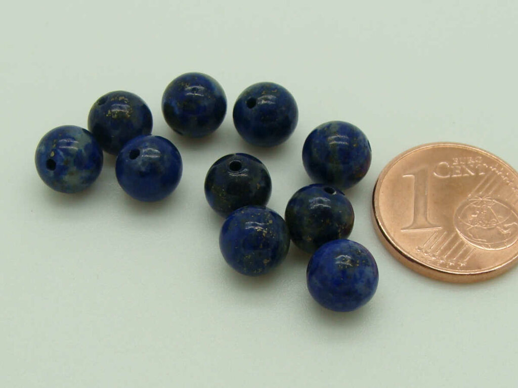 Perle Lapis Lazuli Rondelle 14x10mm - Trou 4-5mm, Bleu Nuit, Pour Création Bijoux