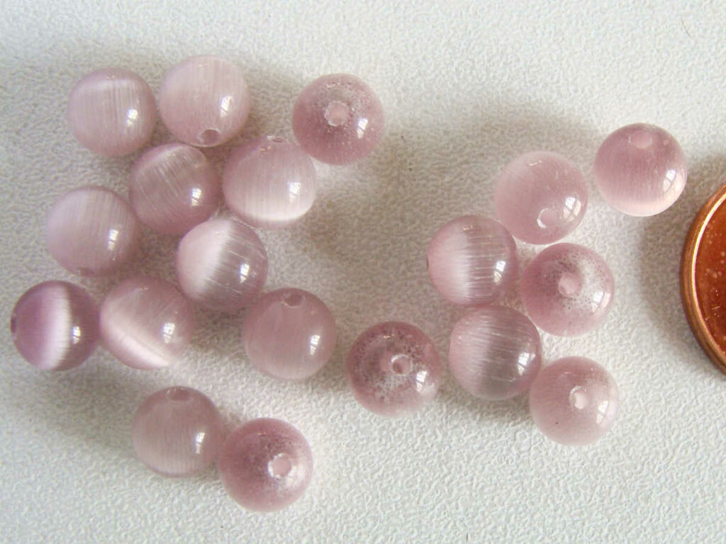Lot De 10 Perles En Verre Œil De Chat Blanc 8mm - Pour Création De Bijoux - Neuf