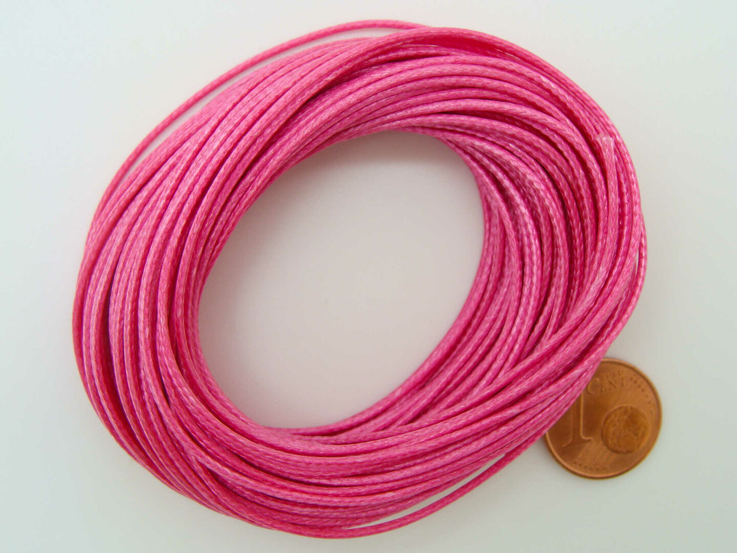 Cordon En Coton Ciré 0.8mm - 10 Mètres Rose Clair Pastel, Fait Main En France, Neuf