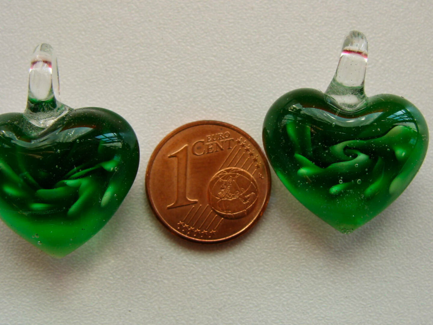 Collier Ras Du Cou + Pendentif Coeur Vert En Verre Murano - Occasion Parfait