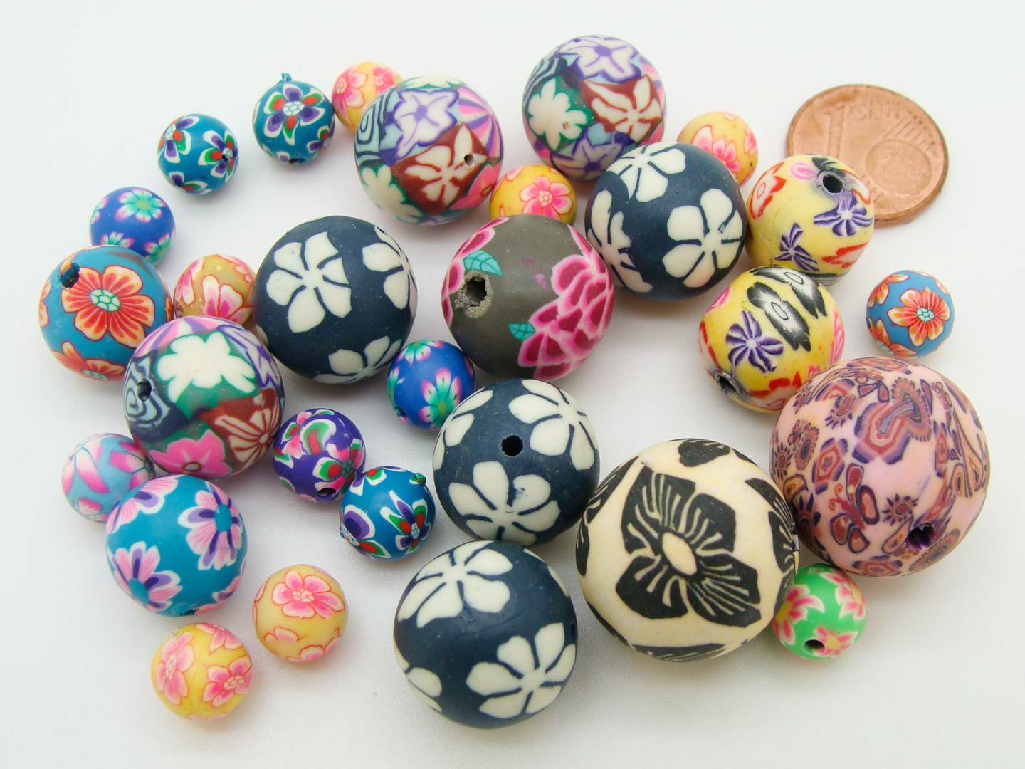 Lot De 21 Perles Artisanales En Pâte De Verre Teinte Turquoise - Fait Main - Déco Créative