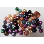 perle verre peint nacre 8mm mix couleurs