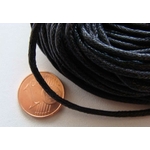 cordon coton cire fil 2mm noir echeveau