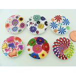 boutons mix fleurs coeurs 30mm bois mod18