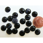 cabochon oeil de chat 8mm noir gris