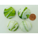 perle galet 28mm vert blanc volute