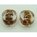 perle verre lampwork 29mm marron rubarg