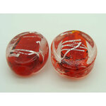 perle verre lampwork 29mm rouge rubarg