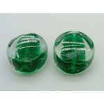 perle verre lampwork 29mm vert rubarg