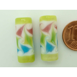 perle tube verre vert clair PV22
