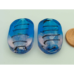 perle verre ovale 26mm rose bleu FA-strie-galet-26mm