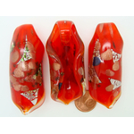 pendentif verre rouge dore argente Pend-35