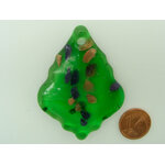 pendentif verre lampwork feuille vert Pend-41