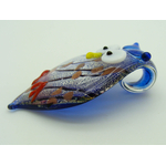 pendentif hibou bleu fonce verre Pend-67-2