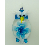 pendentif chouette hibou fleur bleu Pend-68